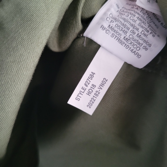J Crew Downtown Field Jacket Resin Coated Twill Olive Green Zip-Up Coat Size XS - Picture 7 of 8